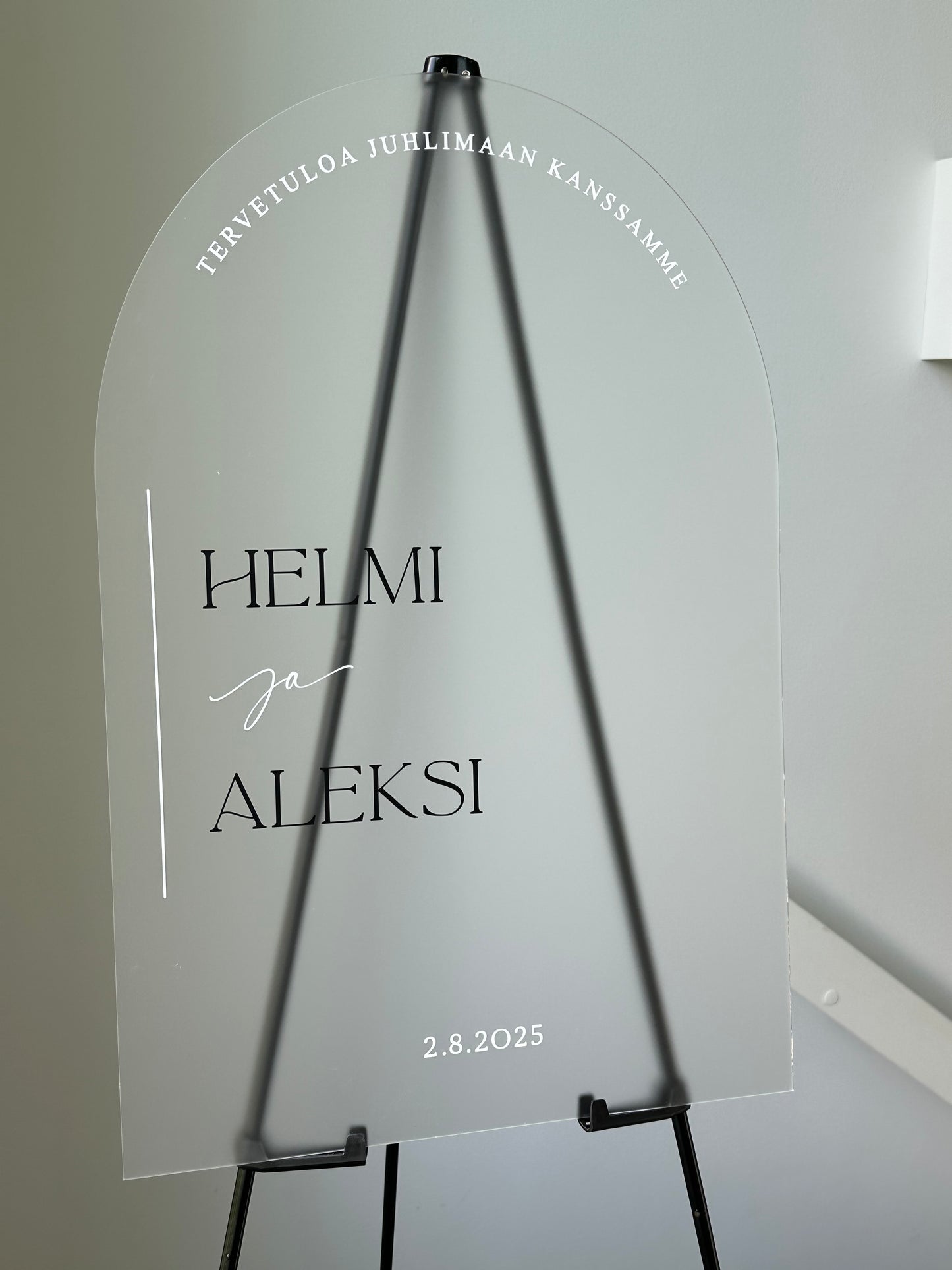 Tervetuloa-kyltti huurrettu
