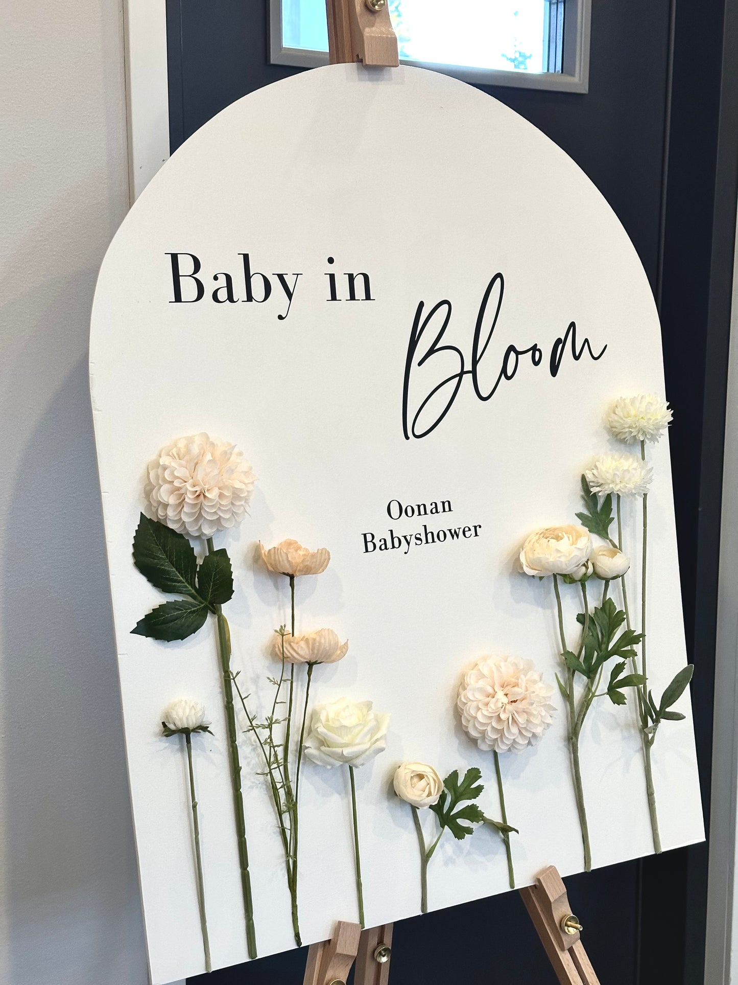Baby in bloom-tervetuloakyltti